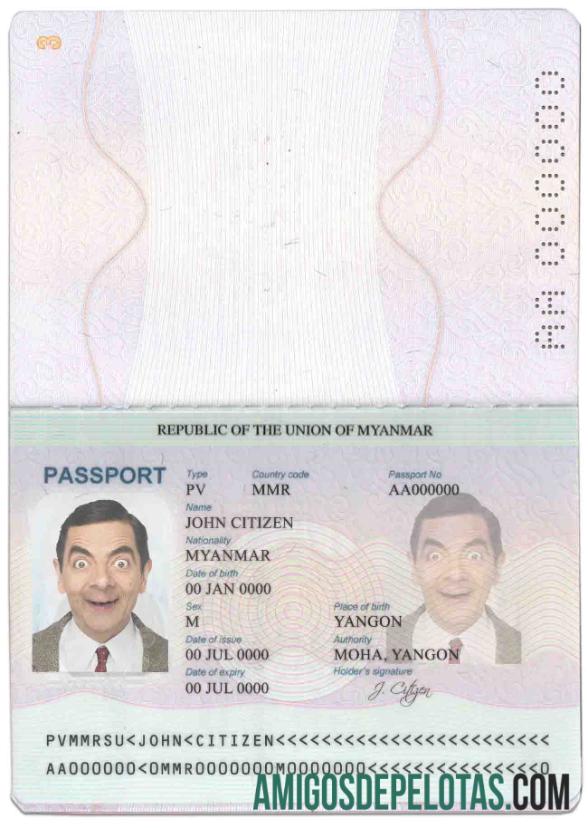 Passaporte de Mianmar baixar para verificação